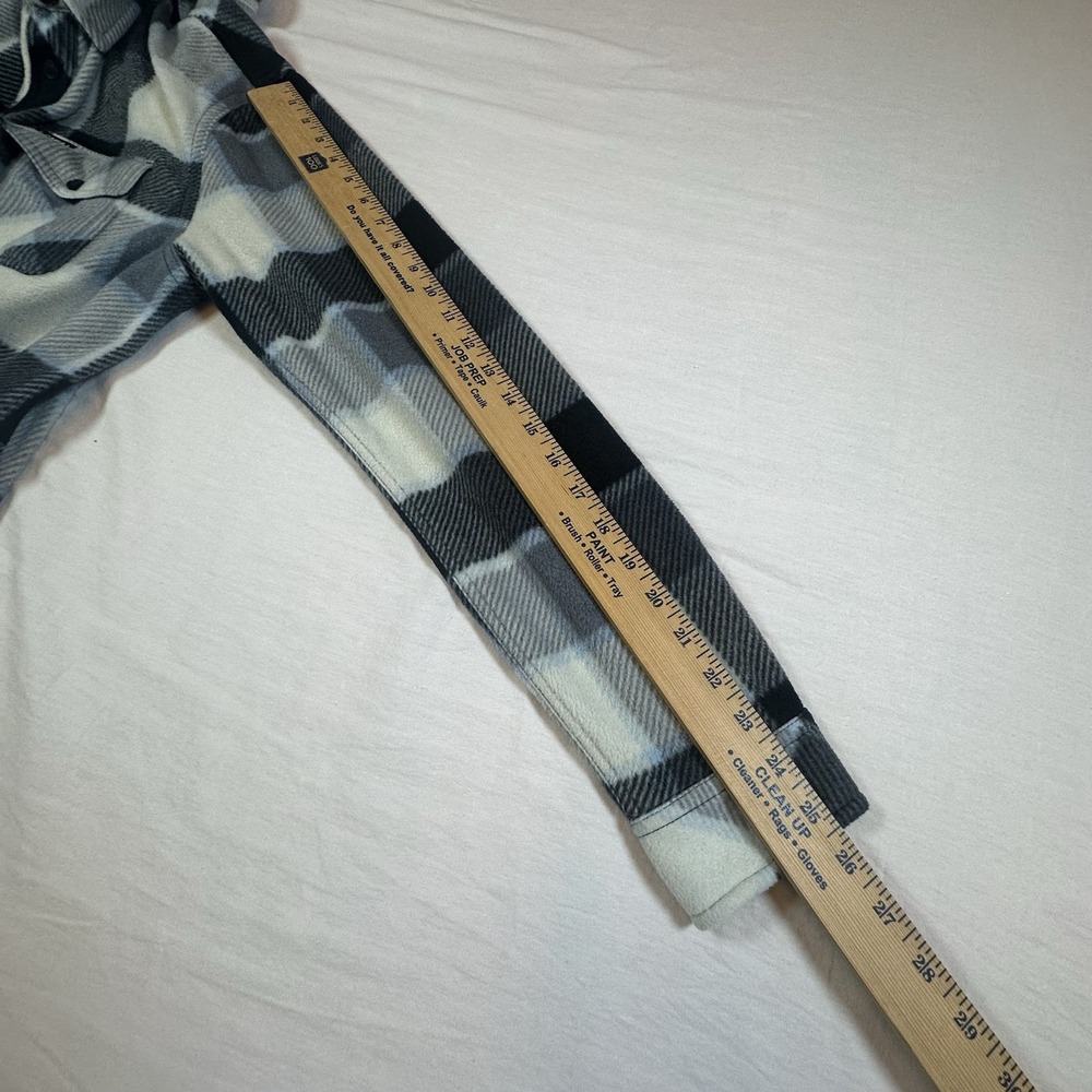 O'neill Men's Super Fleece Icecap Flannel Snap Button Long Sleeve Black White S - Picture 9 of 11